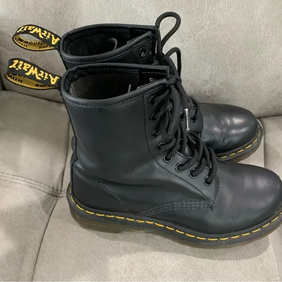 Dr. Martens Black Suede Lace-Up Boots