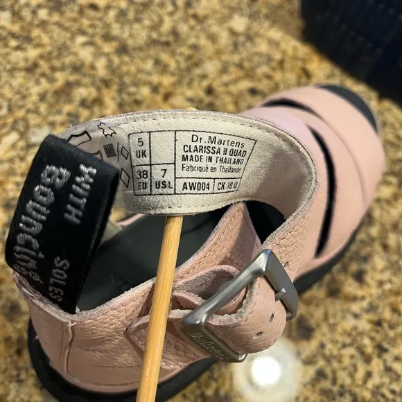 Dr Martens Clarissa ll Quad Baby Pink Strappy Leather Platform Sandals US 7