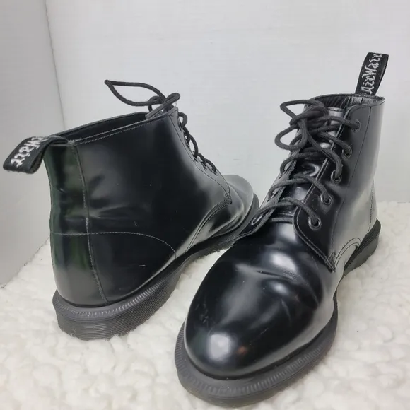 Dr. Martens Emmeline Women's Boots Size 11 Smooth Black Leather Ankle Shoes