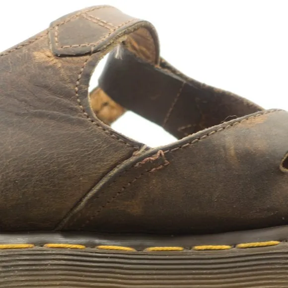 Dr Martens England Made Leather T-Strap Sandal Shoes - Men's Size 9 UK / 10 US