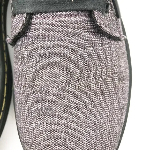 DR. MARTENS Maelly Lead Gray Overdyed Twill Canvas Lace Up Combat Boots Womens 6