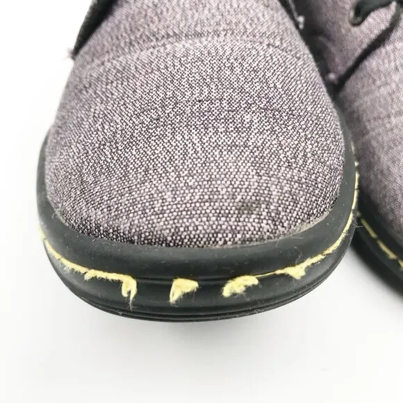 DR. MARTENS Maelly Lead Gray Overdyed Twill Canvas Lace Up Combat Boots Womens 6