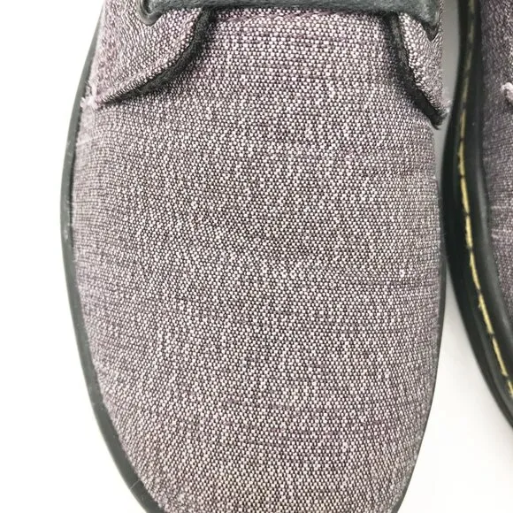 DR. MARTENS Maelly Lead Gray Overdyed Twill Canvas Lace Up Combat Boots Womens 6