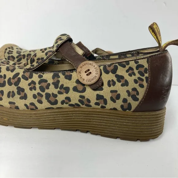 Dr Martens Mary Jane Shoes Canvas Sugar Skulls Animal print 9 Brown Platform