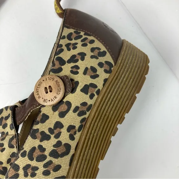 Dr Martens Mary Jane Shoes Canvas Sugar Skulls Animal print 9 Brown Platform