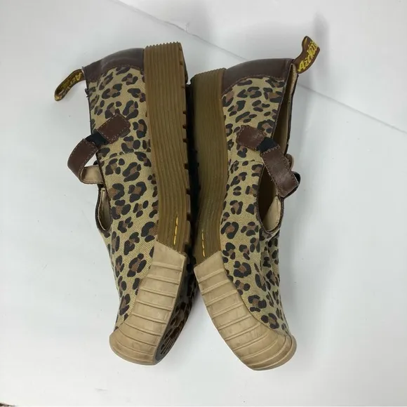 Dr Martens Mary Jane Shoes Canvas Sugar Skulls Animal print 9 Brown Platform