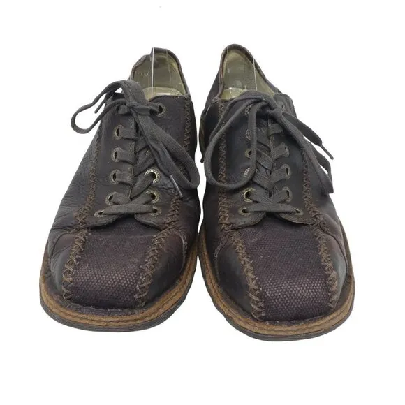 Dr. Martens Oxford Shoes Mens 11 Brown Leather Canvas Comfort Lace Up