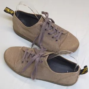 Dr. Martens Walker Canvas Sneakers Mens 9 Taupe Grey Brown Casual Comfort Shoes