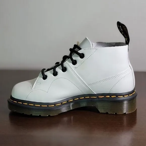 Dr. Martens Church Smooth Leather Monkey Boots White Brown Size 5 Combat Air New
