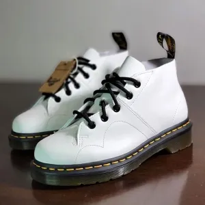 Dr. Martens Church Smooth Leather Monkey Boots White Brown Size 5 Combat Air New