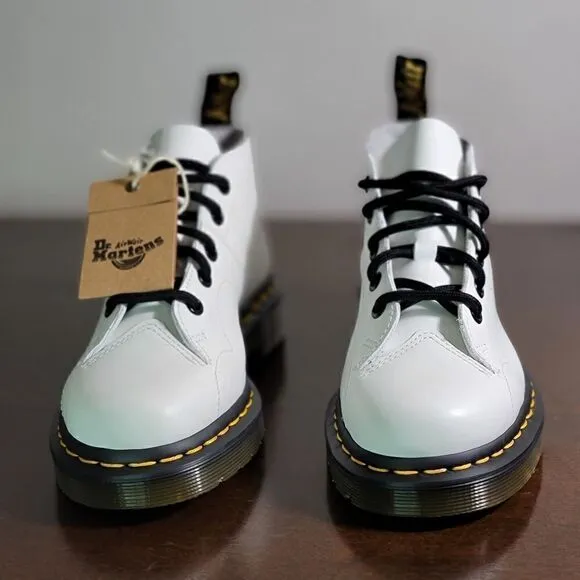 Dr. Martens Church Smooth Leather Monkey Boots White Brown Size 5 Combat Air New