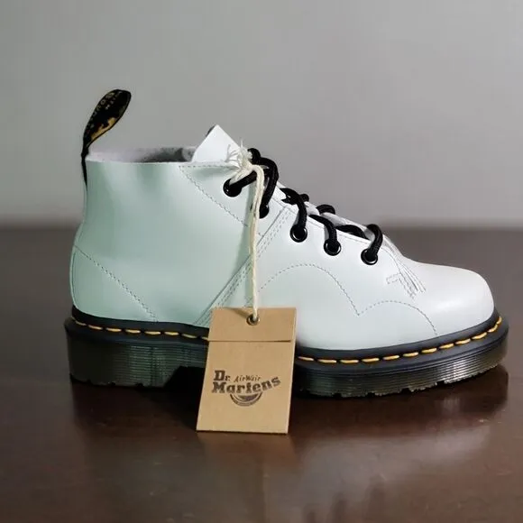 Dr. Martens Church Smooth Leather Monkey Boots White Brown Size 5 Combat Air New