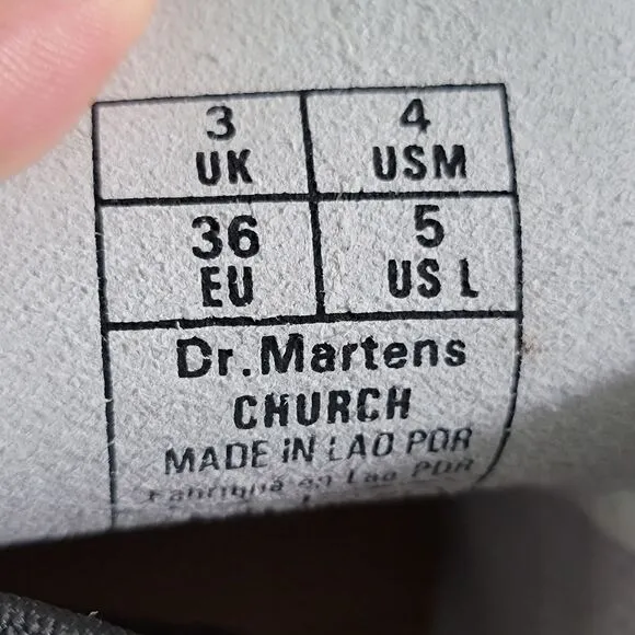 Dr. Martens Church Smooth Leather Monkey Boots White Brown Size 5 Combat Air New