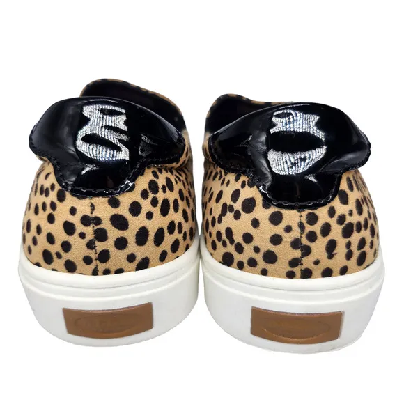 Dr Scholls Shoes Womens 9.5 Cheetah Print Animal Tan Black Slip Ons Comfy
