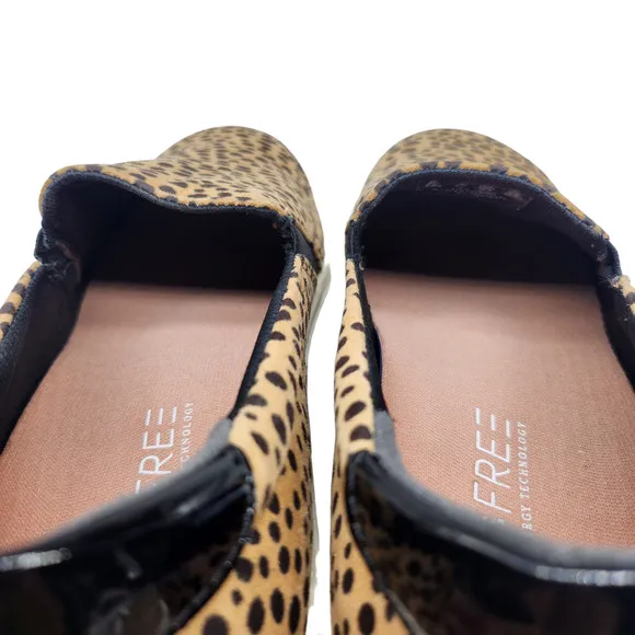 Dr Scholls Shoes Womens 9.5 Cheetah Print Animal Tan Black Slip Ons Comfy
