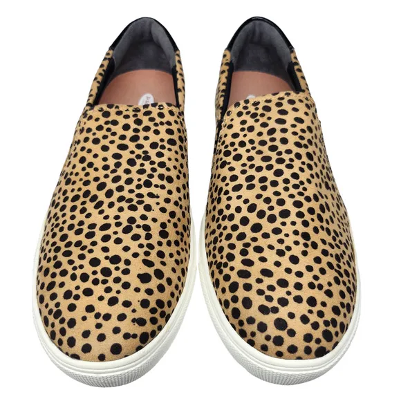 Dr Scholls Shoes Womens 9.5 Cheetah Print Animal Tan Black Slip Ons Comfy