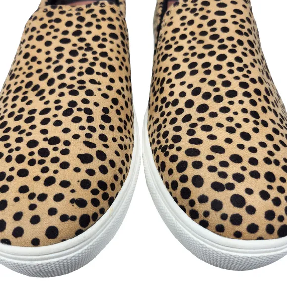 Dr Scholls Shoes Womens 9.5 Cheetah Print Animal Tan Black Slip Ons Comfy