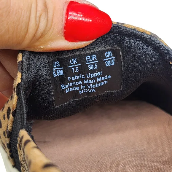 Dr Scholls Shoes Womens 9.5 Cheetah Print Animal Tan Black Slip Ons Comfy