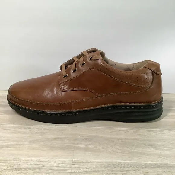 DREW Men Toledo Leather Lace Up Oxford Shoes Size 13 M Brown Comfort NO INSOLES