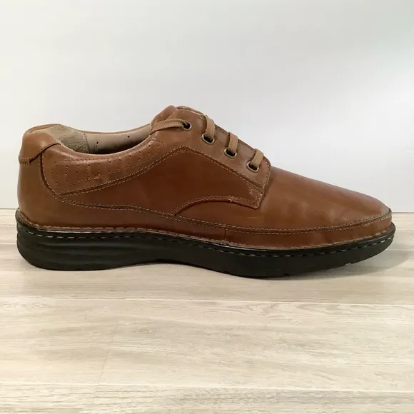 DREW Men Toledo Leather Lace Up Oxford Shoes Size 13 M Brown Comfort NO INSOLES