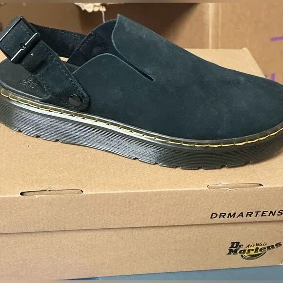 DR MARTENS CARLSONS AirWair Slingback Shoes Womens Size 10 Black Suede NEW