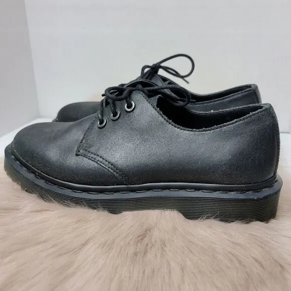 Dr. Martens Immanuel Black Leather Lace-Up Oxford Women's Shoes Size 6