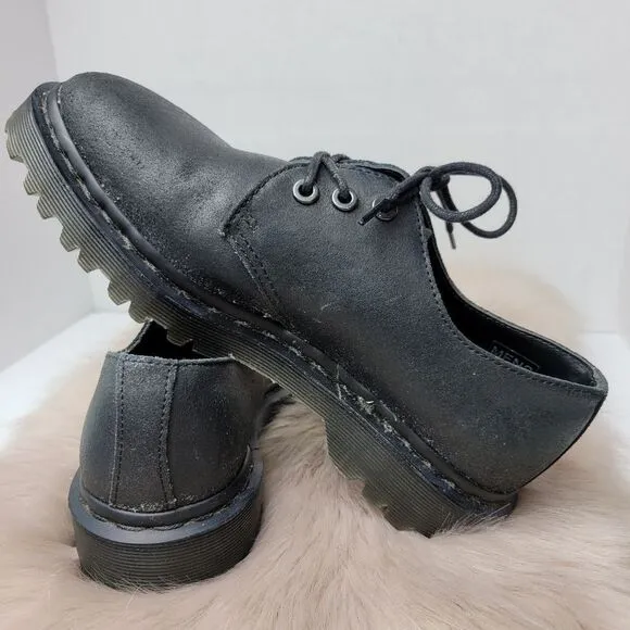 Dr. Martens Immanuel Black Leather Lace-Up Oxford Women's Shoes Size 6