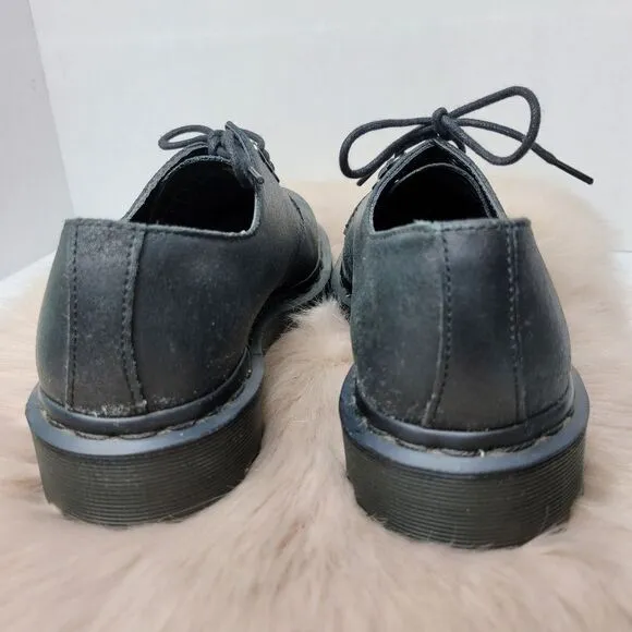 Dr. Martens Immanuel Black Leather Lace-Up Oxford Women's Shoes Size 6