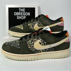 DUNK LOW SE GONE FISHING RAINBOW TROUT SPOTTED SUEDE DARK IRIDESCENT ORANGE PINK