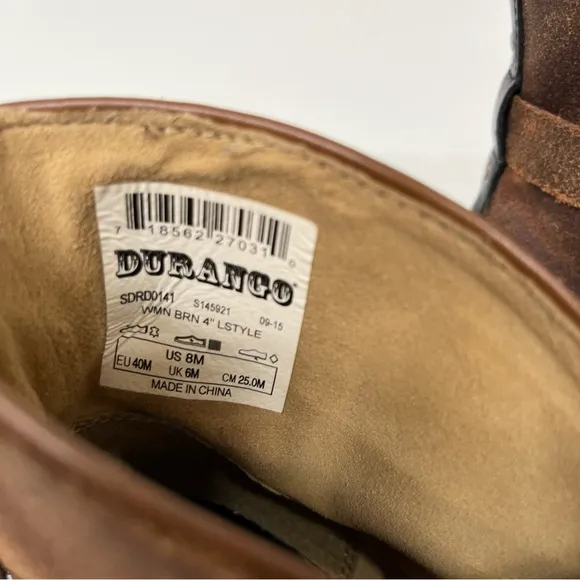 Durango waxed Nubuck suede block heel ankle boots distressed woman’s size 8