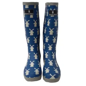 Dutch Bros Rubber Rain Boots Blue   White Windmill Women’s 5.5 DB ‘92