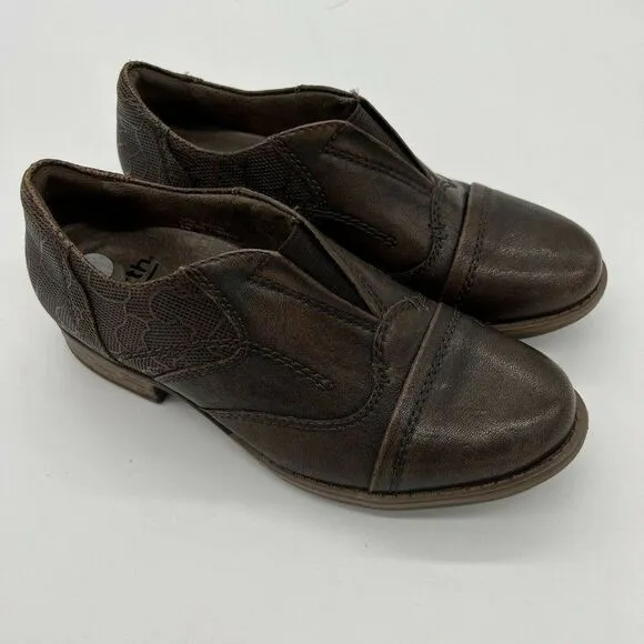 Earth Avani Banyan Almond Slip on Leather Shoes Brown size 6M