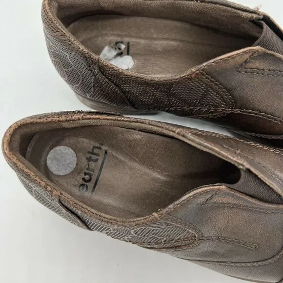 Earth Avani Banyan Almond Slip on Leather Shoes Brown size 6M
