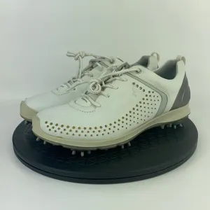Ecco Biom White/Gray Yak Leather Golf Shoes Women's Size 8.5