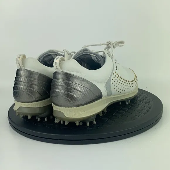 Ecco Biom White/Gray Yak Leather Golf Shoes Women's Size 8.5