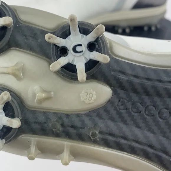 Ecco Biom White/Gray Yak Leather Golf Shoes Women's Size 8.5
