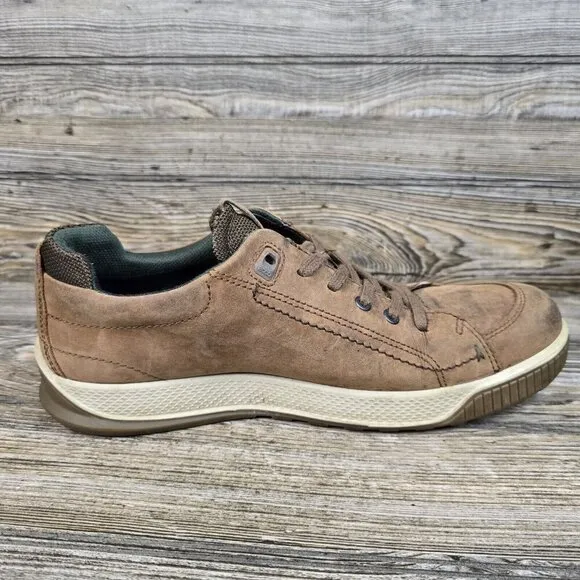 Ecco Byway Tred Shoes Brown Leather Gore-Tex Sneakers Men's Size 11