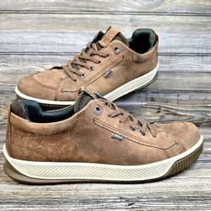 Ecco Byway Tred Shoes Brown Leather Gore-Tex Sneakers Men's Size 11