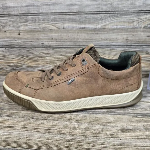 Ecco Byway Tred Shoes Brown Leather Gore-Tex Sneakers Men's Size 11