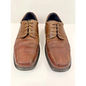 Ecco Helsinki Casual Dress Shoes Men's 44 US‎ 10-10.5 Brown Leather Lace Up GUC