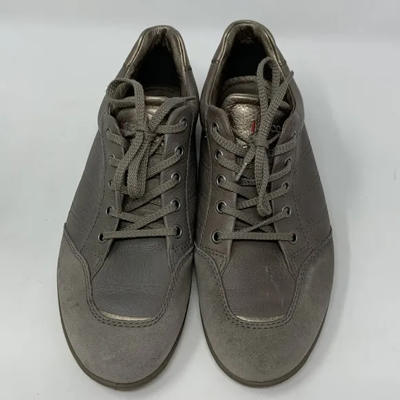 Ecco leather &amp; suede gray shoes 38