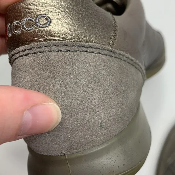 Ecco leather &amp; suede gray shoes 38