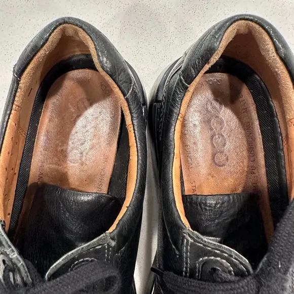 Ecco Men's Fusion II Tie Black Leather Men's Comfort Shoes sz 44