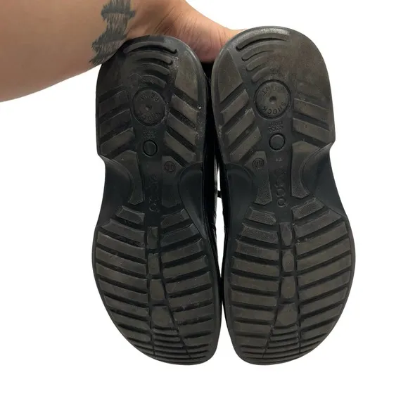 Ecco Men's Fusion II Tie Black Leather Men's Comfort Shoes sz 44