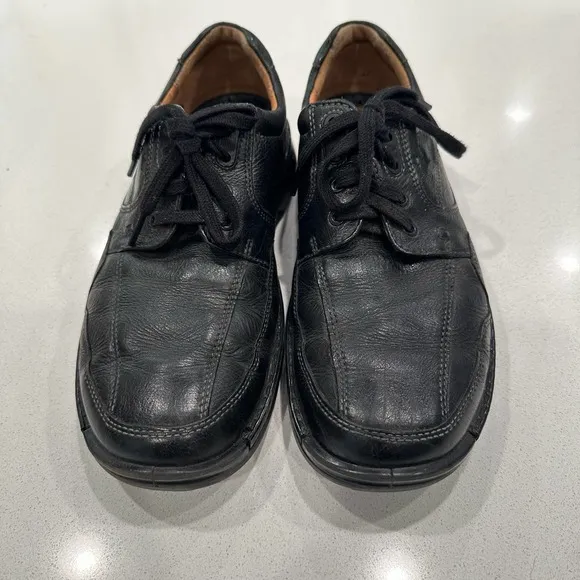Ecco Men's Fusion II Tie Black Leather Men's Comfort Shoes sz 44