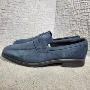 Ecco Queenstown Men’s Size 13 US Navy Suede Casual Penny Slip On Loafer Shoes