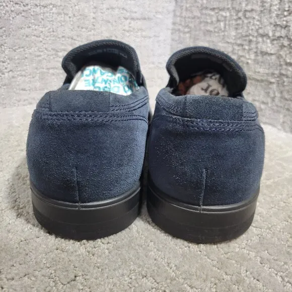 Ecco Queenstown Men’s Size 13 US Navy Suede Casual Penny Slip On Loafer Shoes