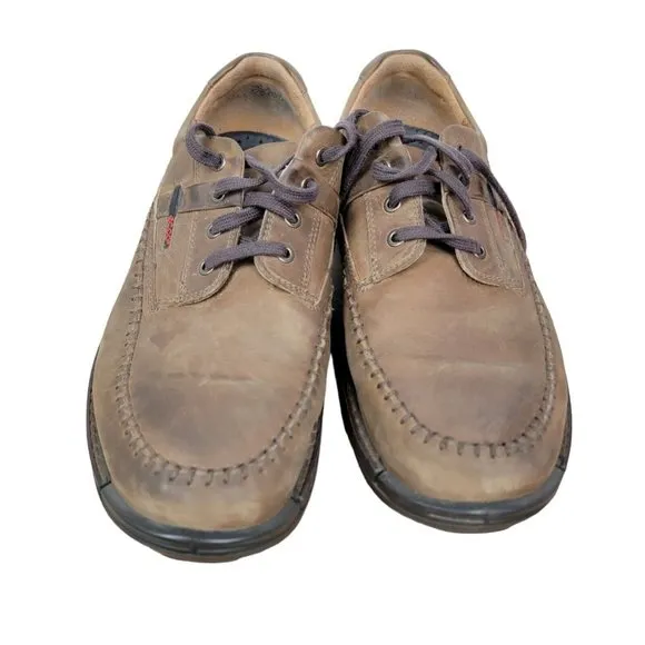 Ecco Shoes Fusion II Mens 47 Cocoa Brown Nubuck Lace Up Oxfords Sneakers Size 13