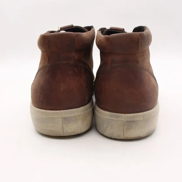 ECCO Soft 7 Chukka Men's EU 44 Brown Leather High Top Boot Lace Up Casual Shoes