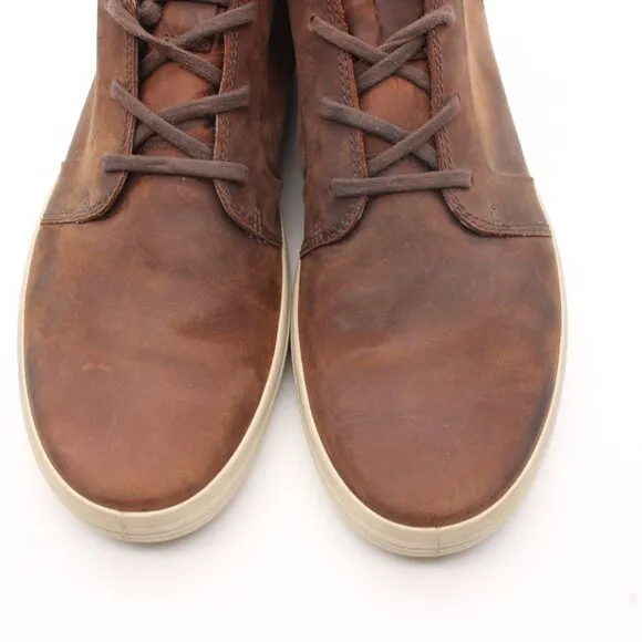 ECCO Soft 7 Chukka Men's EU 44 Brown Leather High Top Boot Lace Up Casual Shoes